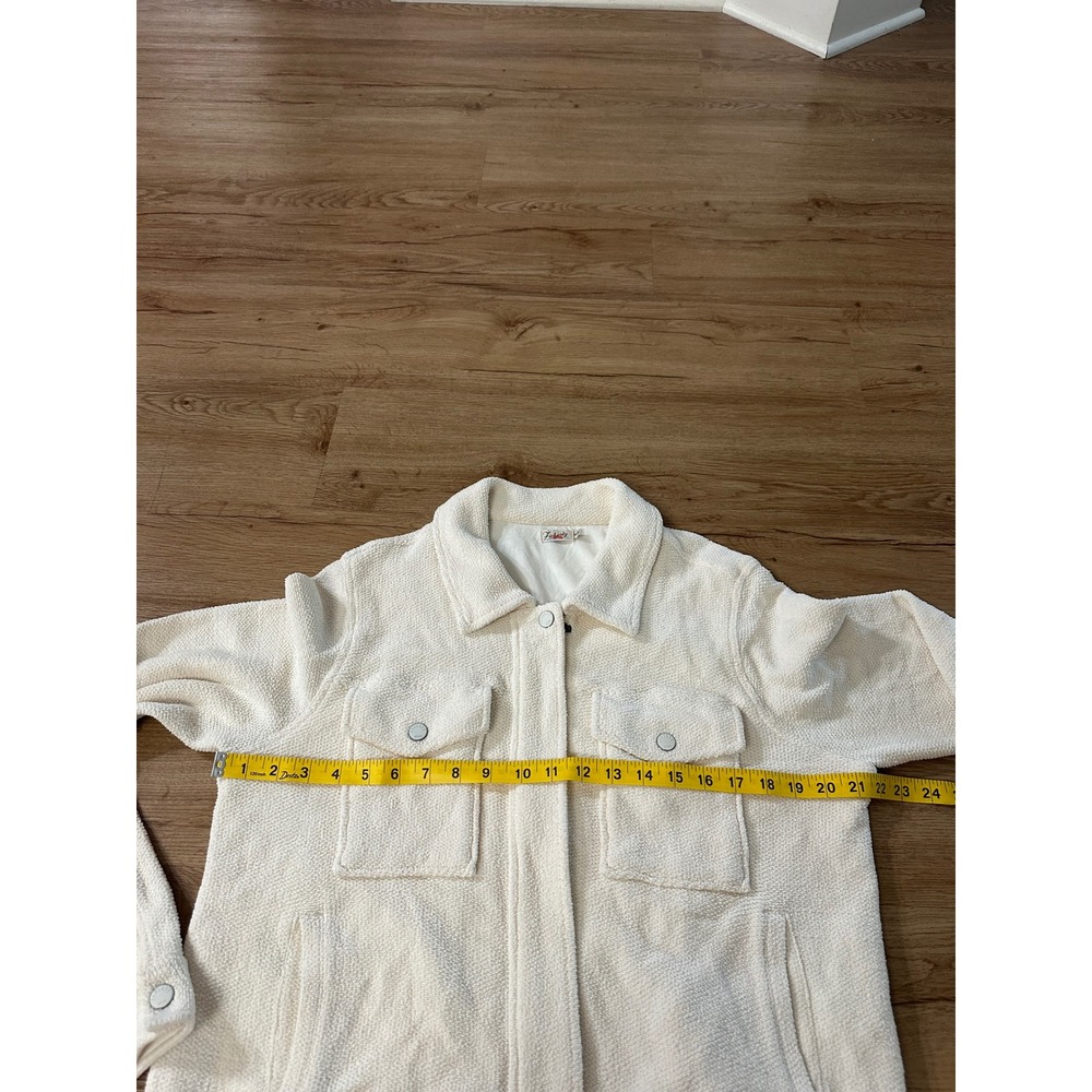 Faherty Ivory Sherpa Trucker Jacket Shacket Medium - Picture 4 of 4